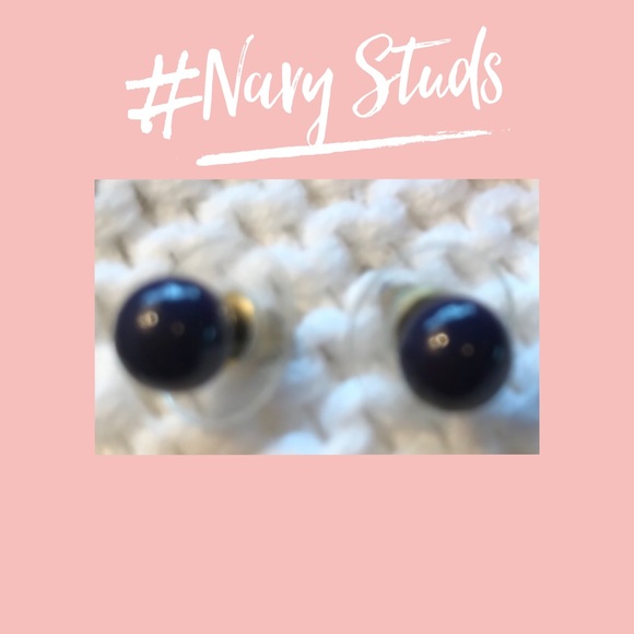 ✅Navy blue stud earrings✅     $5.00 WHEN BUNDLED" - Picture 3 of 4
